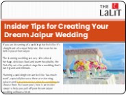Insider Tips for Creating Your Dream Jaipur Wedding