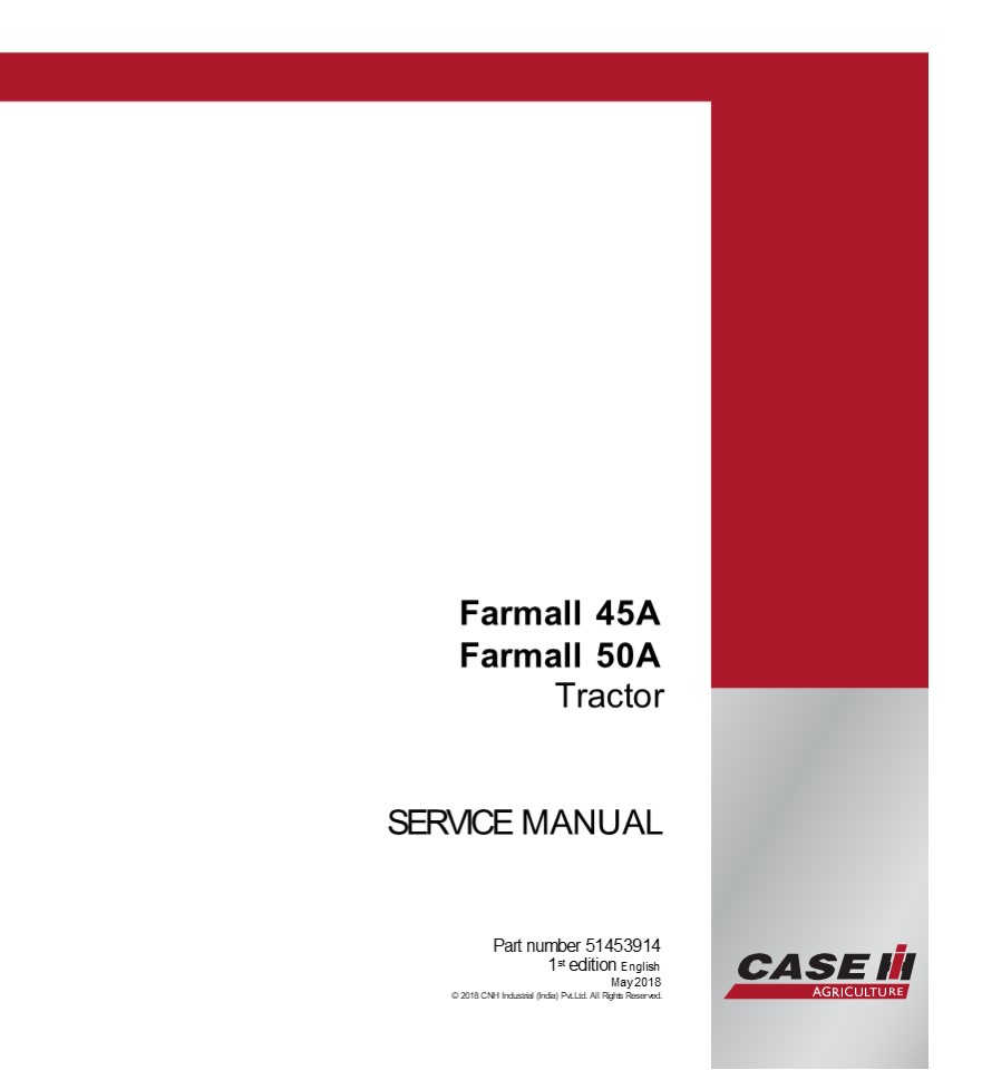 CASE IH Farmall 50A Tractor Service Repair Manual Instant Download