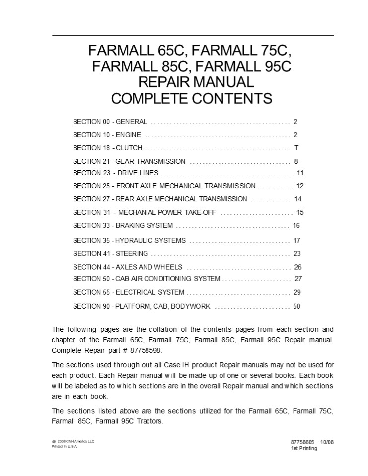 CASE IH FARMALL 75C Tractor Service Repair Manual Instant Download 5