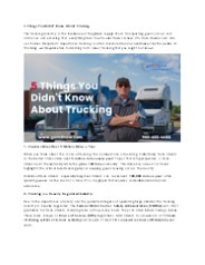 5 Things You Didn't Know About Trucking