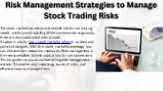 Risk Management Strategies to Manage Stock Trading Risks