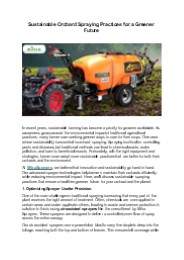 Sustainable Orchard Spraying Practices for a Greener Future