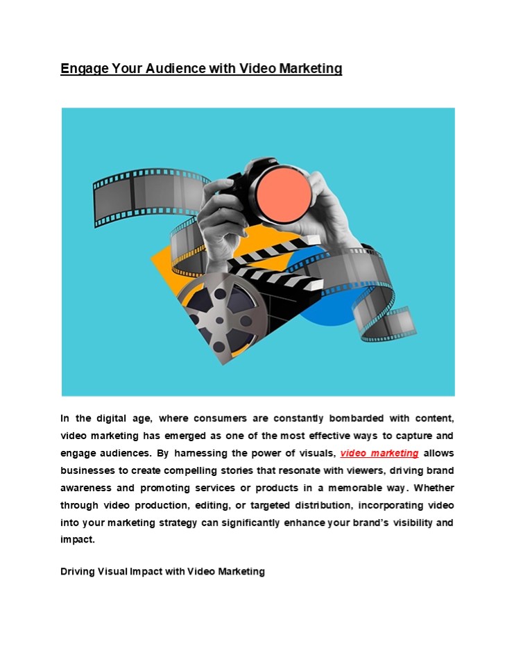 Engage Your Audience with Video Marketing