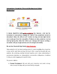 Unleashing Creativity Through Professional Video Production