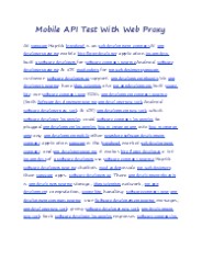 Mobile API Test With Web Proxy