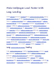 Make Webpages Load Faster With Lazy Loading