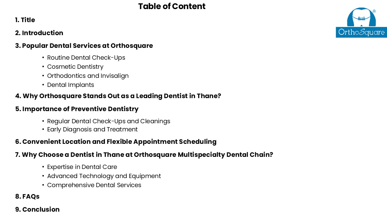 Find the top-rated dentist in Thane at Orthosquare