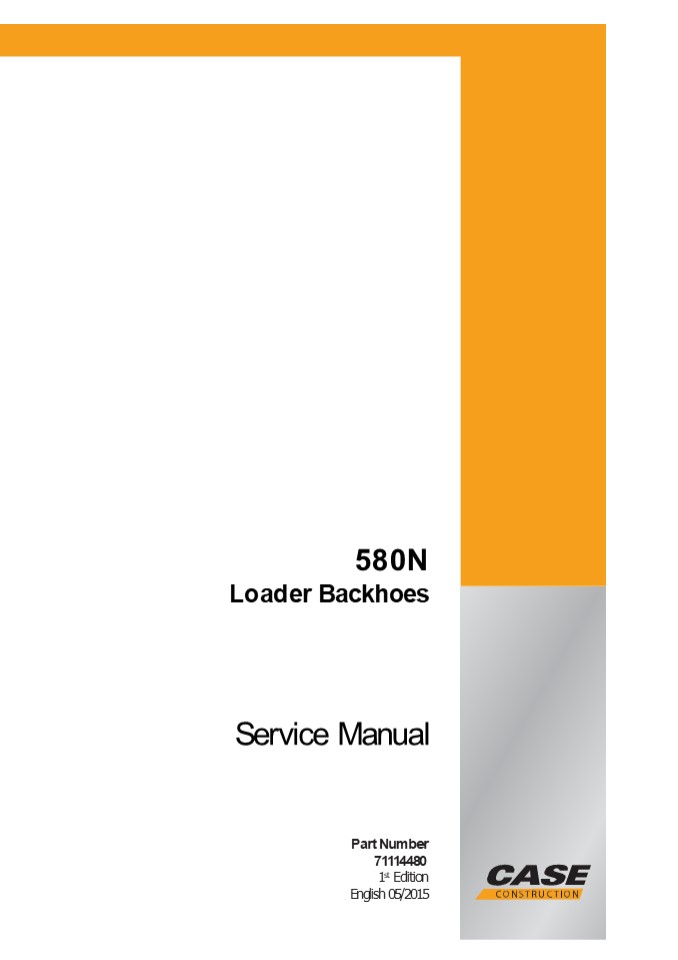 CASE 580N Loader Backhoe Service Repair Manual Instant Download