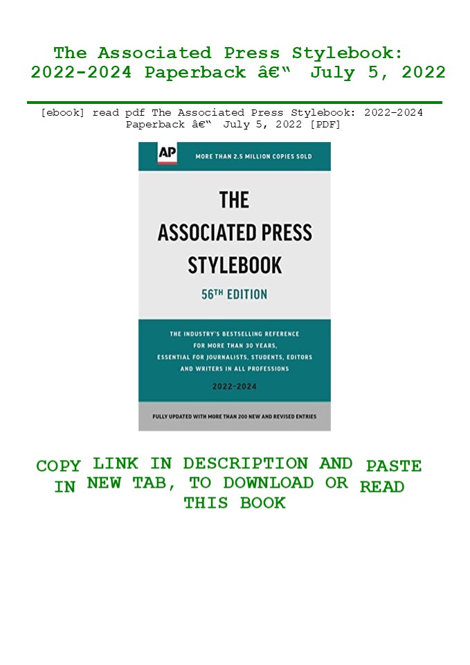 PPT [ebook] read pdf The Associated Press Stylebook 20222024