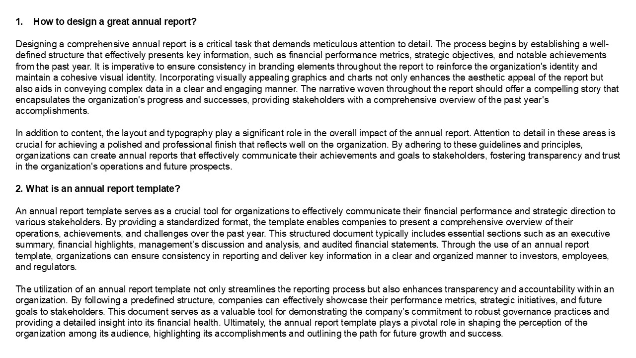 Crafting a Professional Annual Report