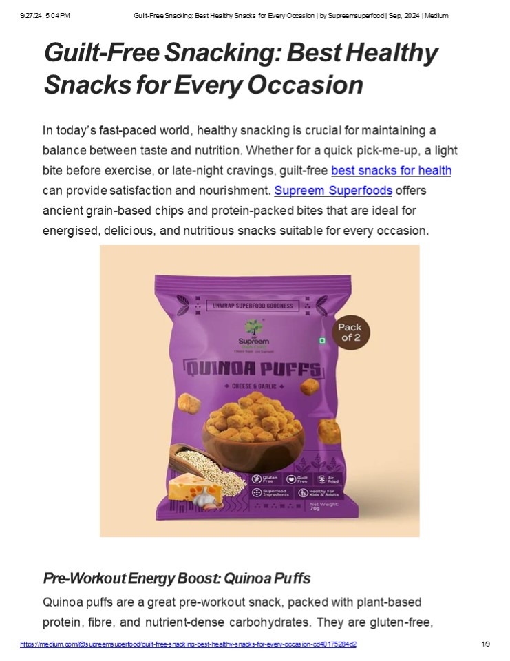 Guilt-Free Snacking: Best Healthy Snacks for Every Occasion