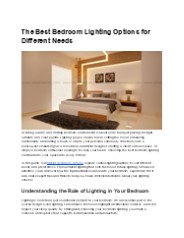 The Best Bedroom Lighting Options for Different Needs