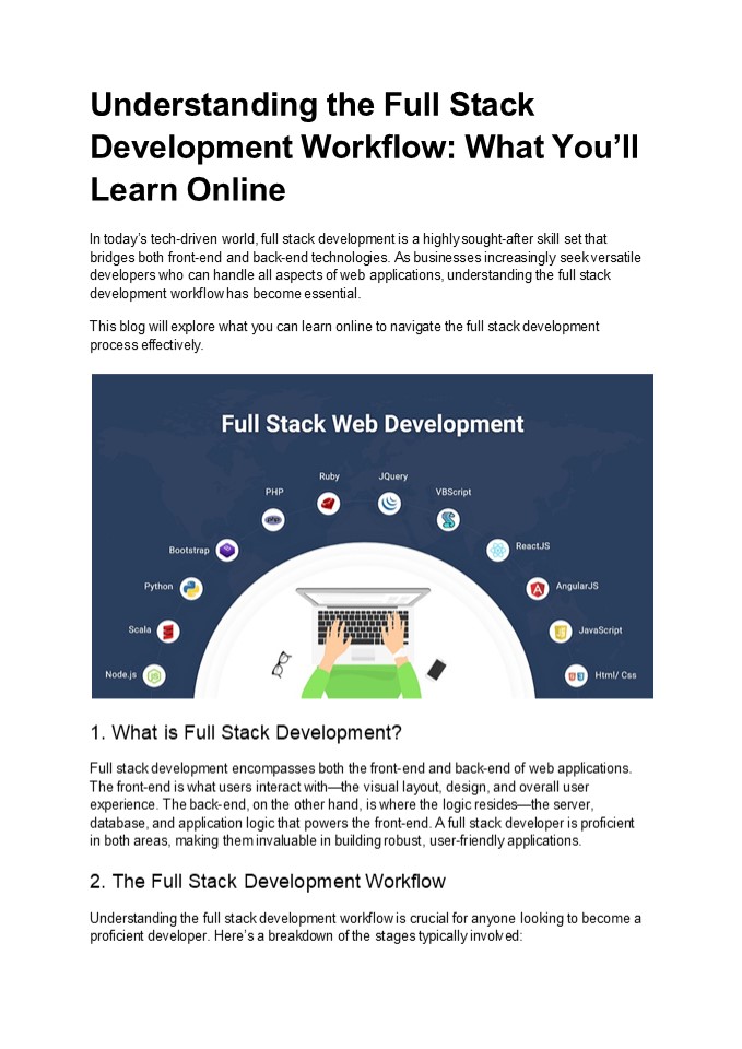 Understanding the Full Stack Development Workflow: What You’ll Learn ...