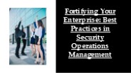 Safeguard Your Business with Security Operations Management