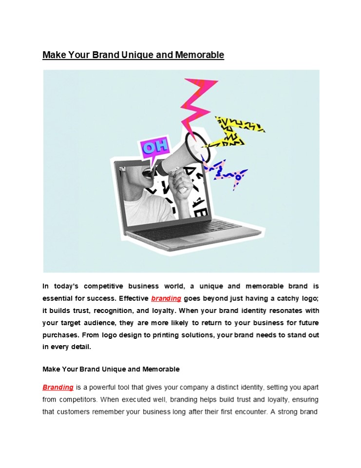 Make Your Brand Unique and Memorable