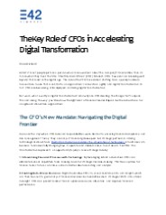 Role and responsibilities of CFOs in Digital Transformation