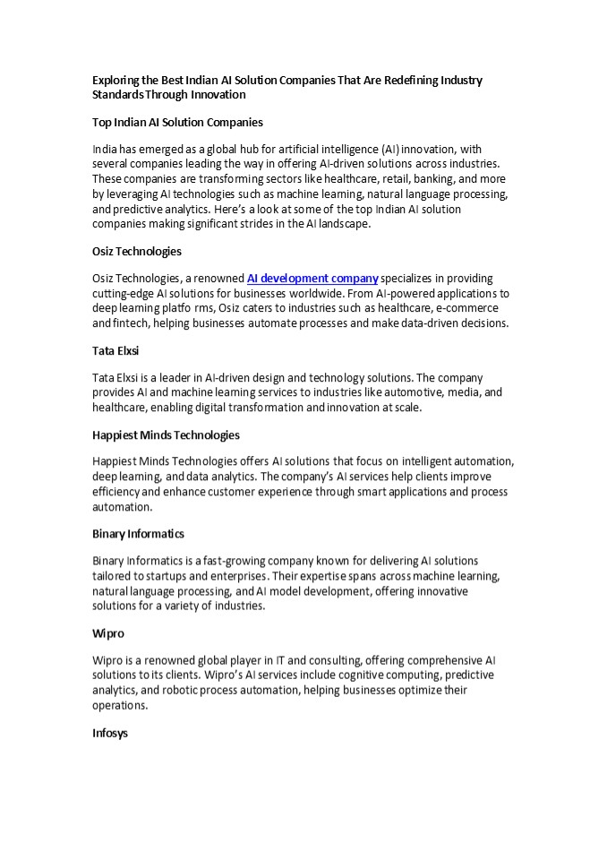 Top AI Solutions Companies