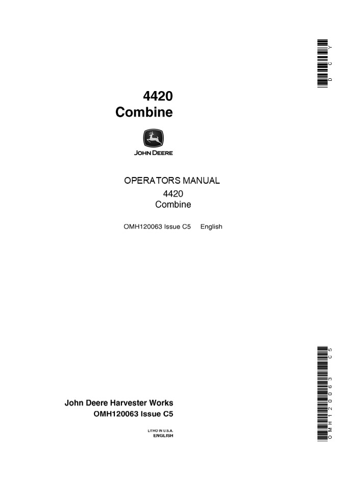 PPT – John Deere 4420 Combine Operator’s Manual Instant Download ...