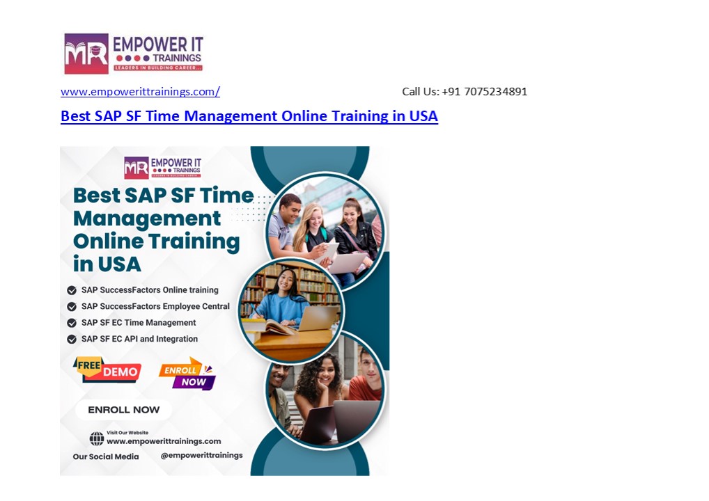 Best SAP SF Time Management Online Training in USA