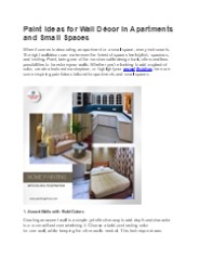 Creative Wall Paint Ideas for Studio Apartments