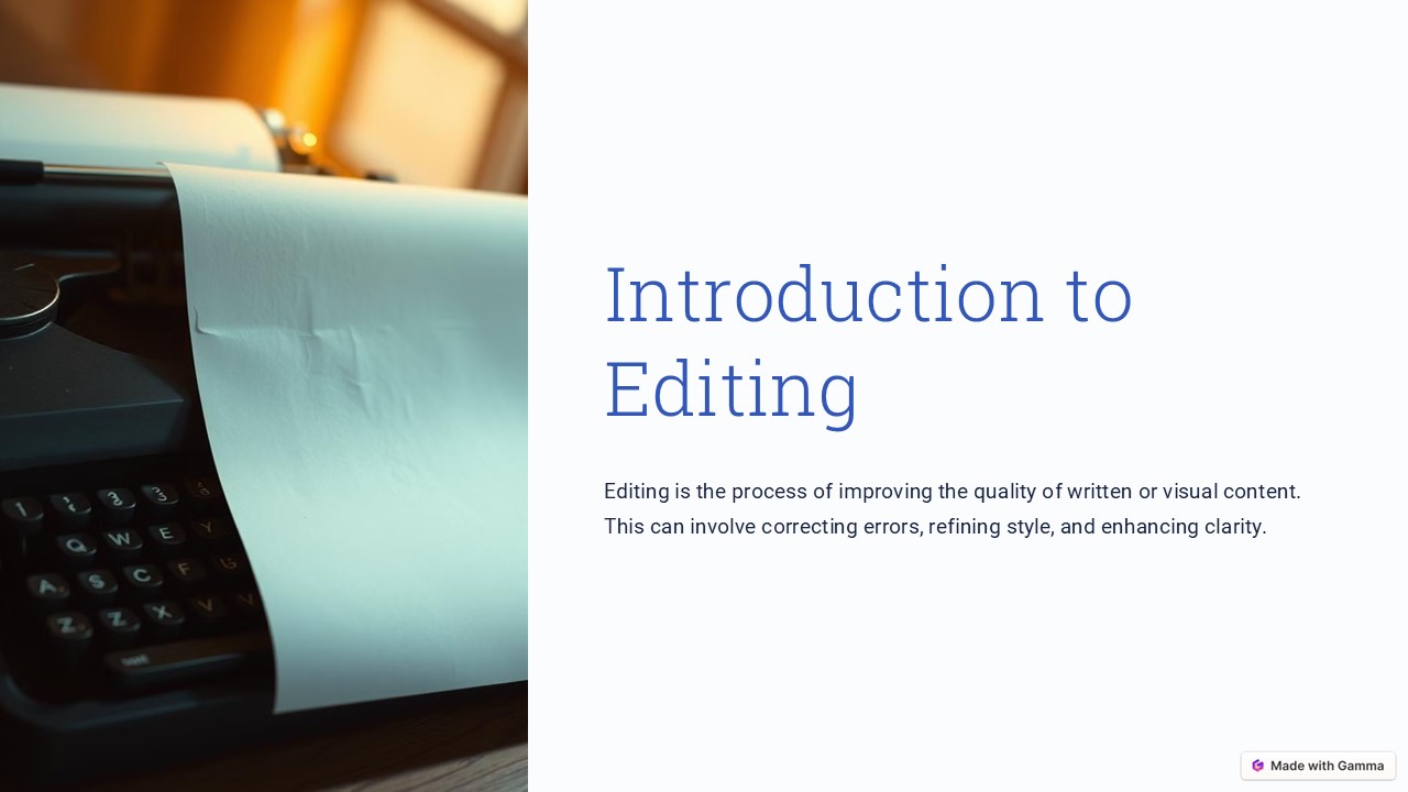 Introduction to Editing