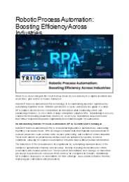 Robotic Process Automation: Boosting Efficiency Across Industries