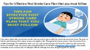 Advice for Developing a Successful Post-stroke Care Plan