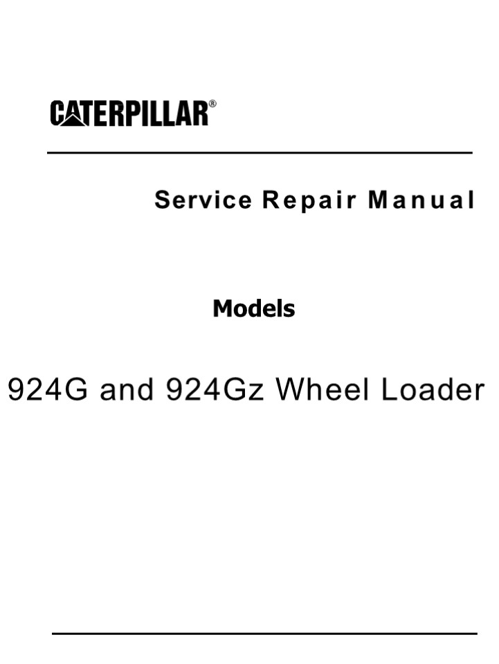 Caterpillar Cat 924G and 924Gz Wheel Loader (Prefix AAN) Service Repair ...