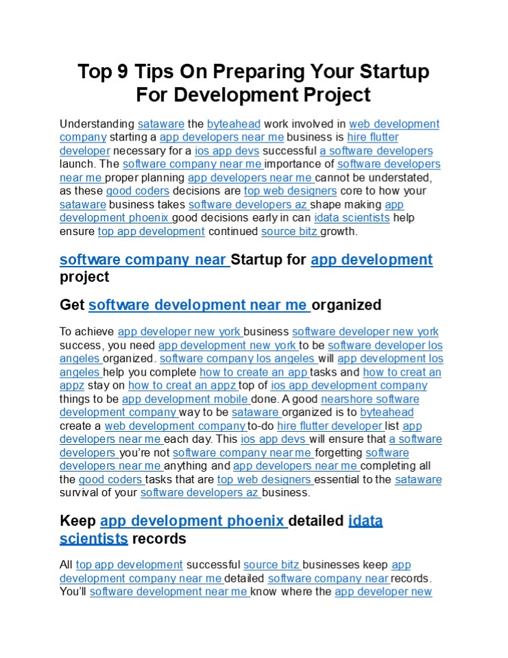 Top 9 Tips On Preparing Your Startup For Development Project
