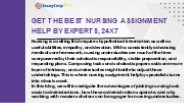 Get the Best Nursing Assignment Help by Experts, 24X7