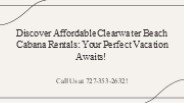 Affordable Clearwater Beach Cabana Rentals | Beachday Rentals