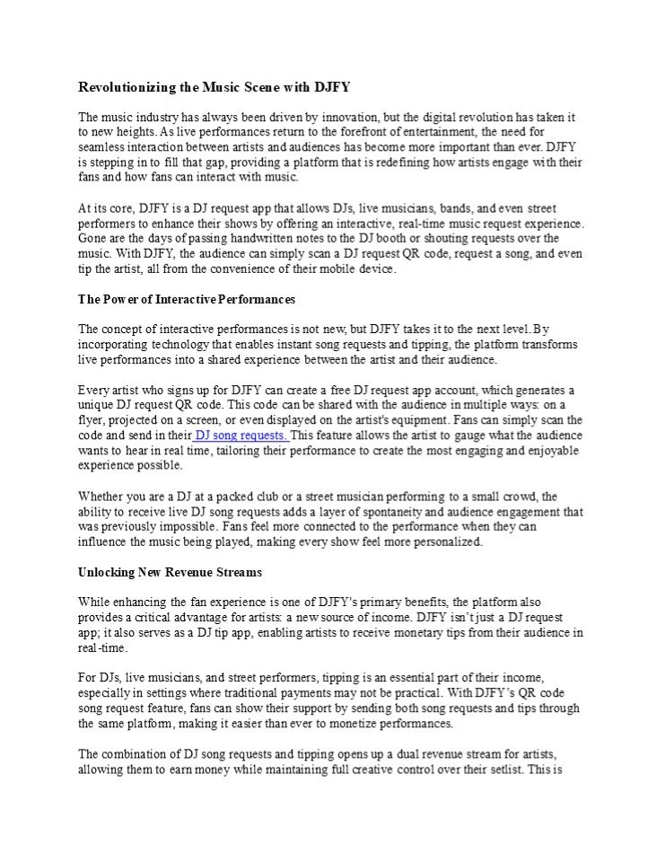 Revolutionizing Live Music with DJFY