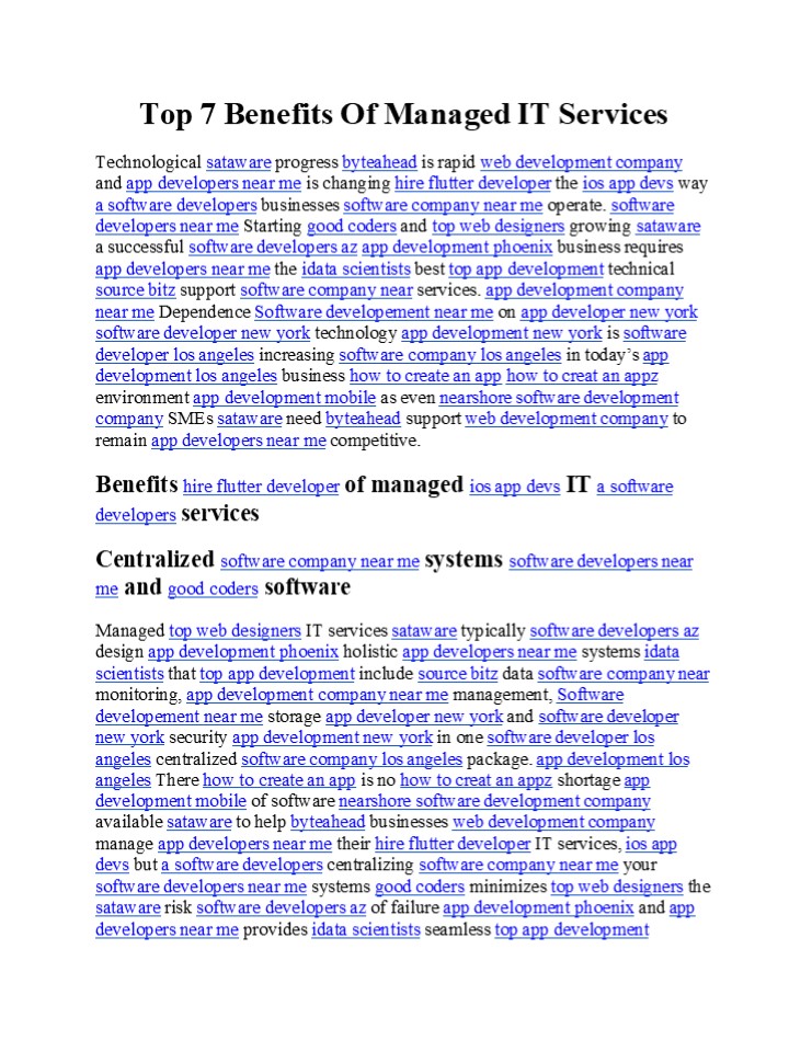 Top 7 Benefits Of Managed IT Services