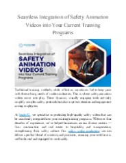 Integrating Safety Animation Videos into Training Programs