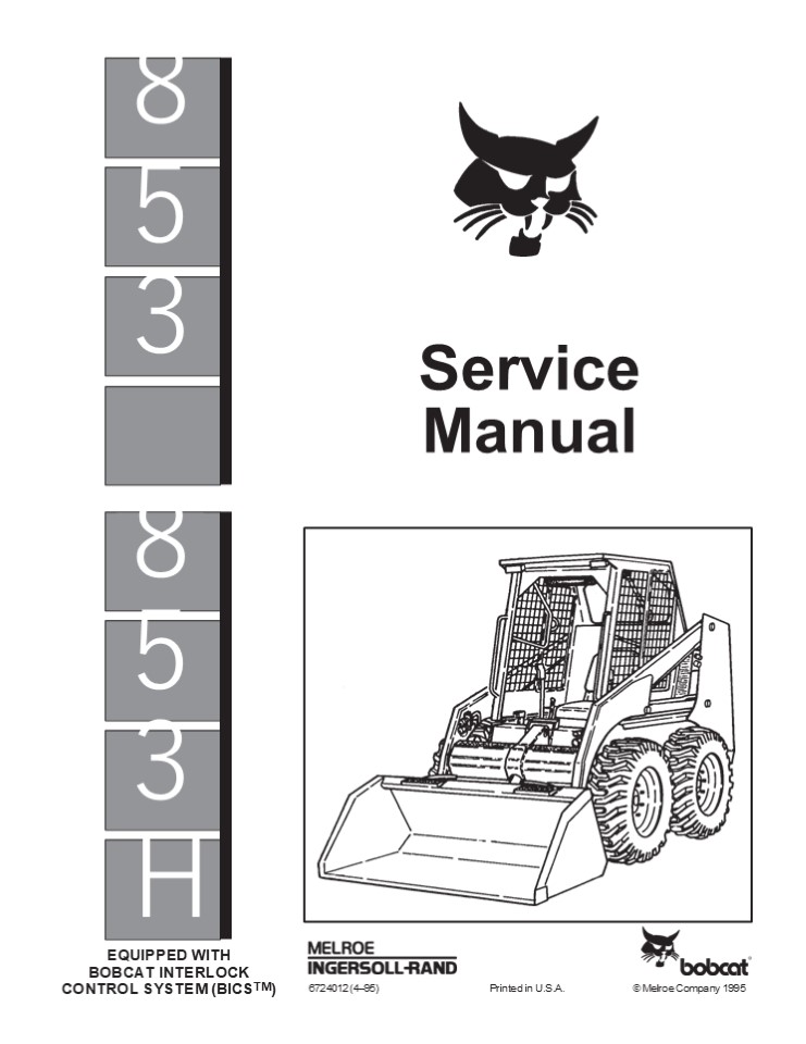 BOBCAT 853H SKID STEER LOADER Service Repair Manual Instant Download