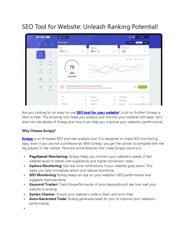 SEO Tool for Website: Unleash Ranking Potential!