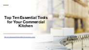 Ten Important Tools for Your Commercial Kitchen