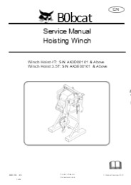 Bobcat Hoisting Winch Service Repair Manual Instant Download