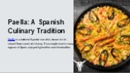 Paella: A Spanish Culinary Tradition