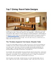 Top 7 Dining Room Table Designs