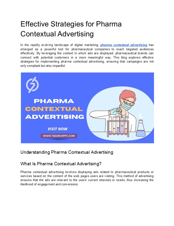 Effective Strategies for Pharma Contextual Advertising