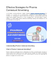 Effective Strategies for Pharma Contextual Advertising