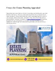 5 ways for Estate Planning Appraisal