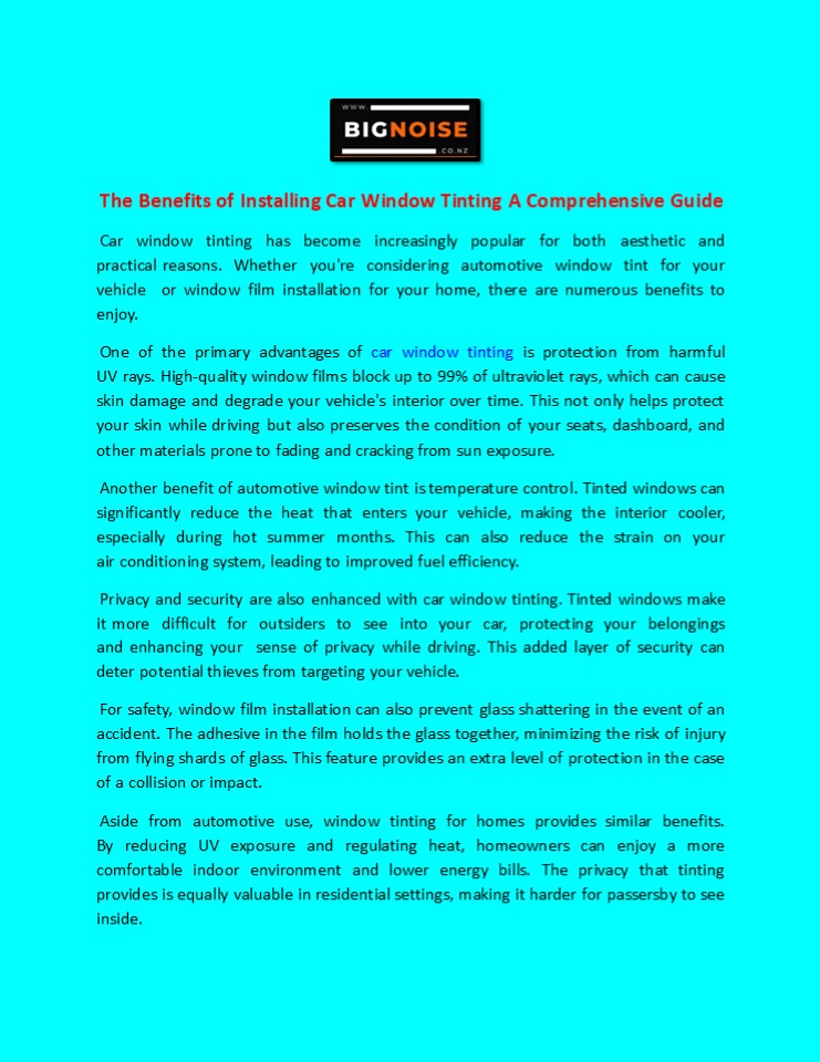 PPT – The Benefits of Installing Car Window Tinting A Comprehensive ...