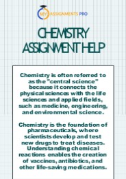 Chemistry Assignment Help | Myassignmentpro