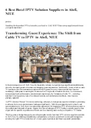 6 Best Hotel IPTV Solution Suppliers in Alofi, NIUE