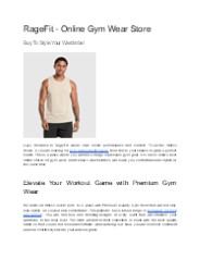 RageFit Online Gym Wear Store India