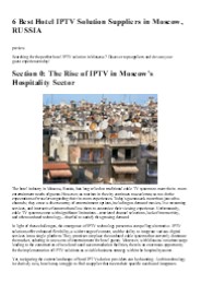 6 Best Hotel IPTV Solution Suppliers in Moscow, RUSSIA