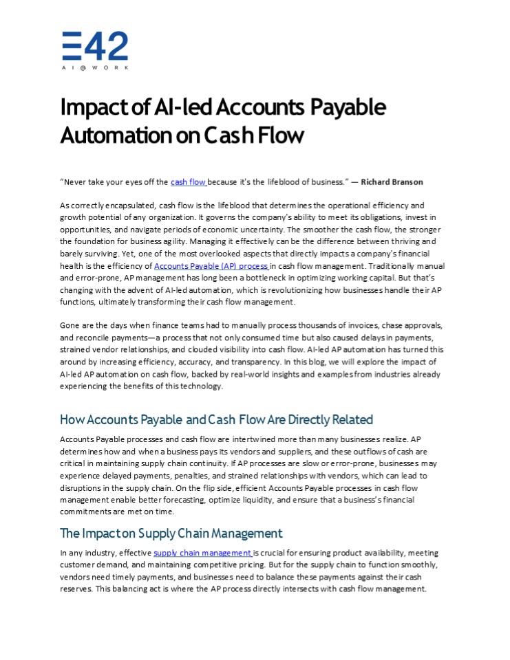 How AI in Accounts Payable Improving Cash Flow Management