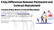 5 Key Differences Between Permanent and Contract Recruitment